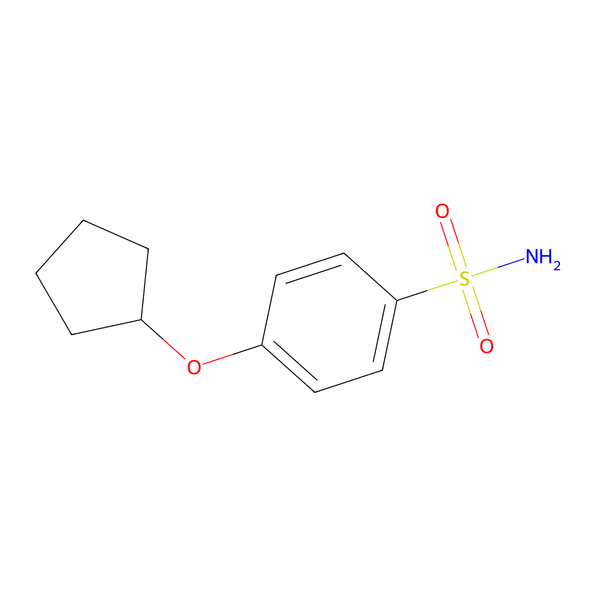 4-(Cyclopentyloxy)benzene-1-sulfonamide molecular structure, CAS 1094770-58-7