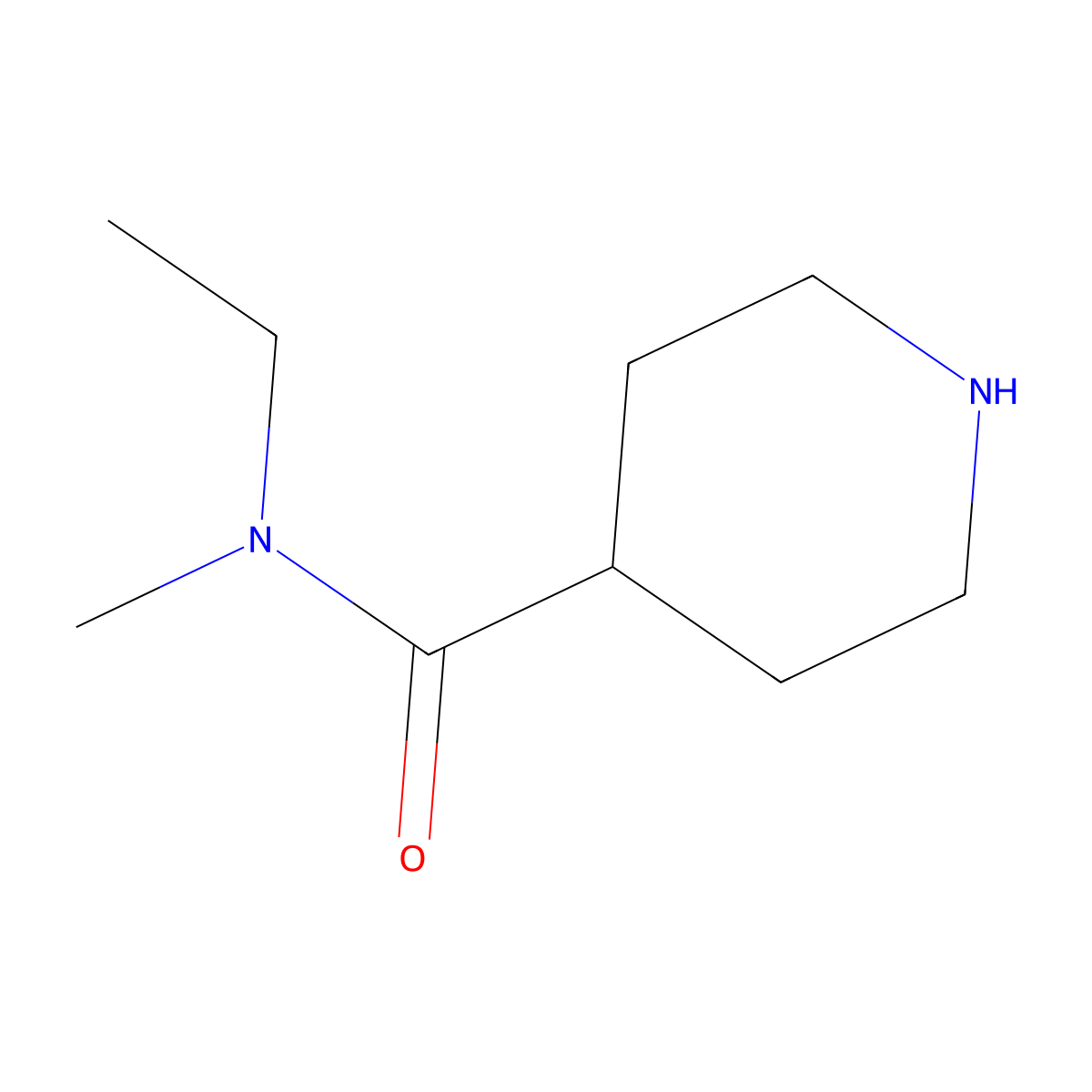 N-ethyl-N-methylpiperidine-4-carboxamide molecular structure, CAS 1094777-99-7