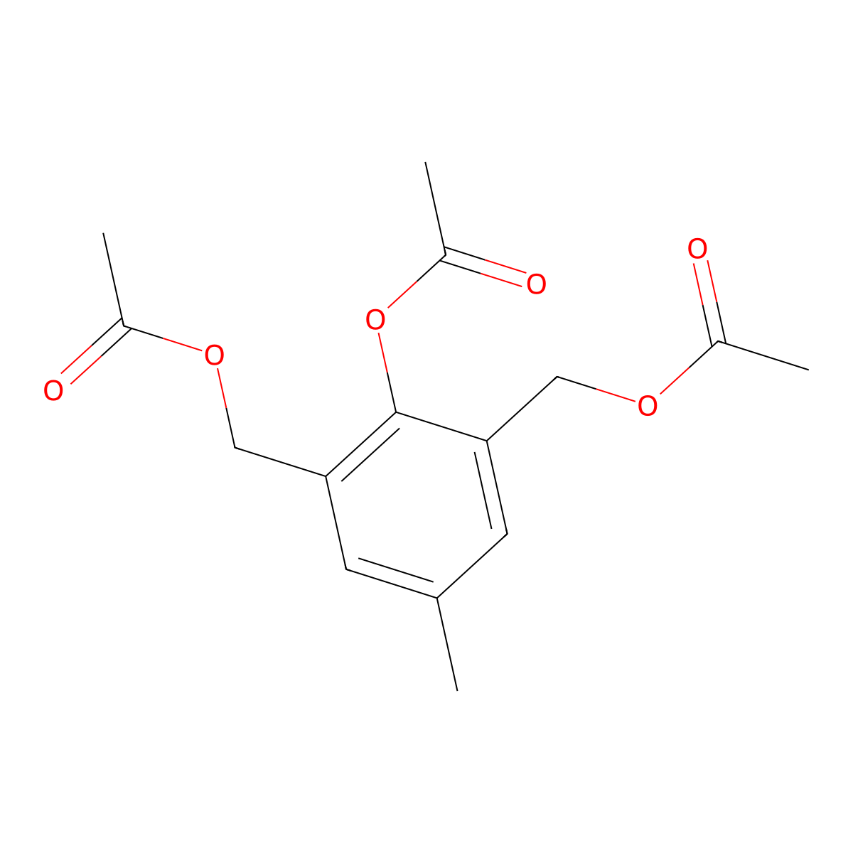 2-(Acetyloxy)-3-[(acetyloxy)methyl]-5-methylbenzyl acetate molecular structure, CAS 109478-36-6