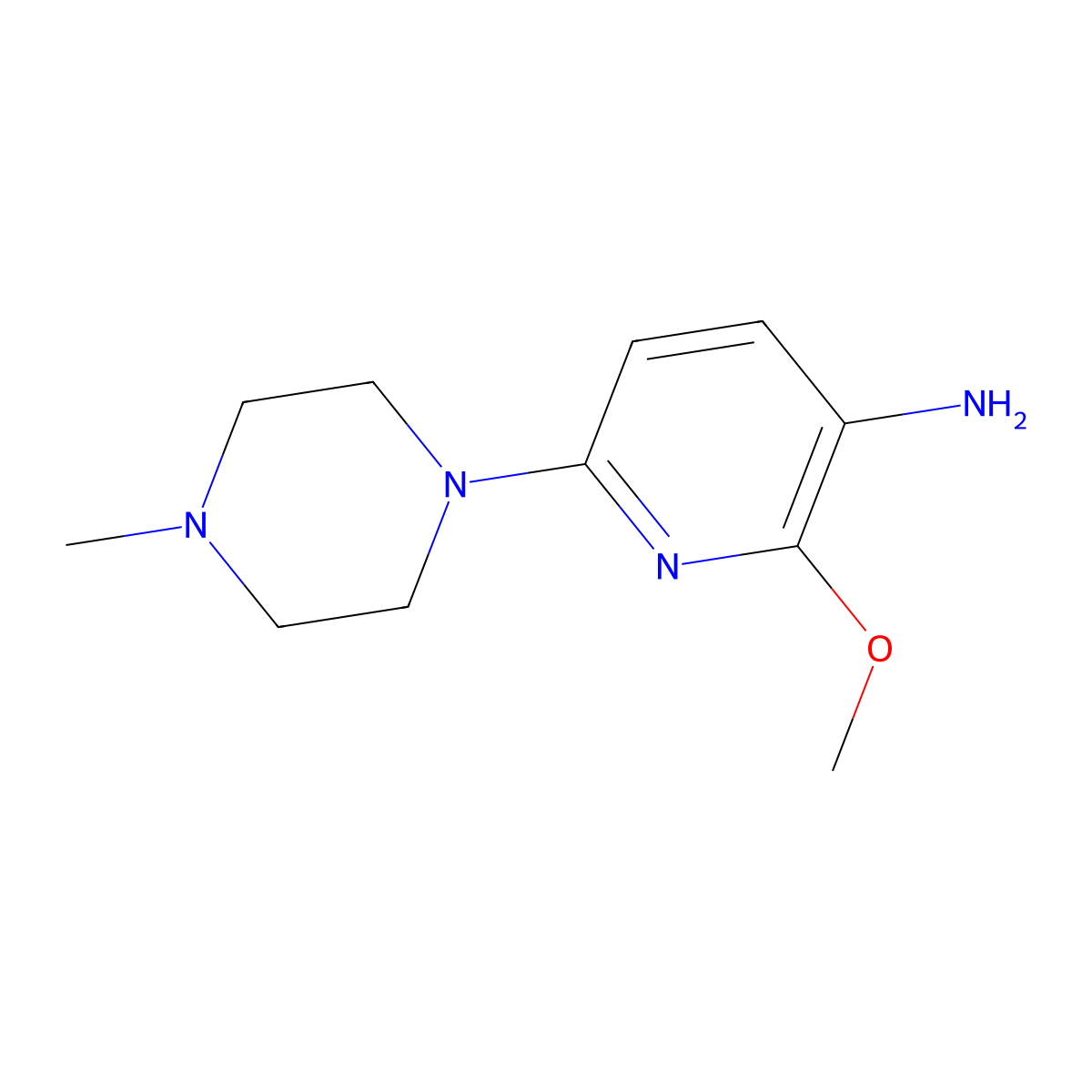2-Methoxy-6-(4-methylpiperazin-1-yl)pyridin-3-amine molecular structure, CAS 1094787-95-7
