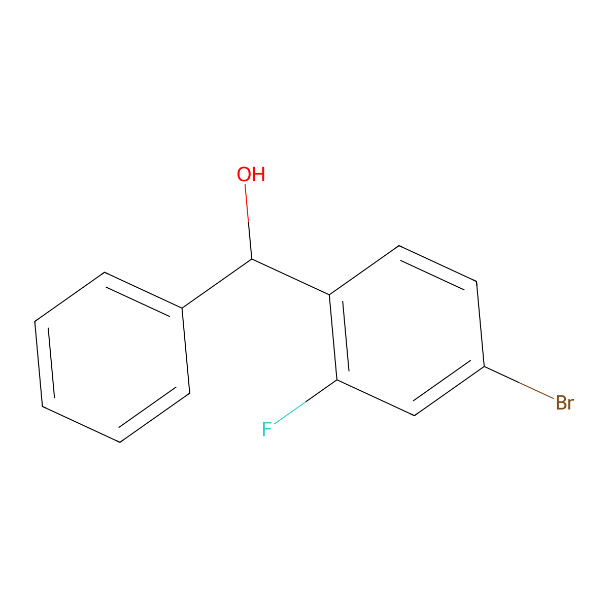 (4-Bromo-2-fluorophenyl)(phenyl)methanol molecular structure, CAS 1094791-42-0