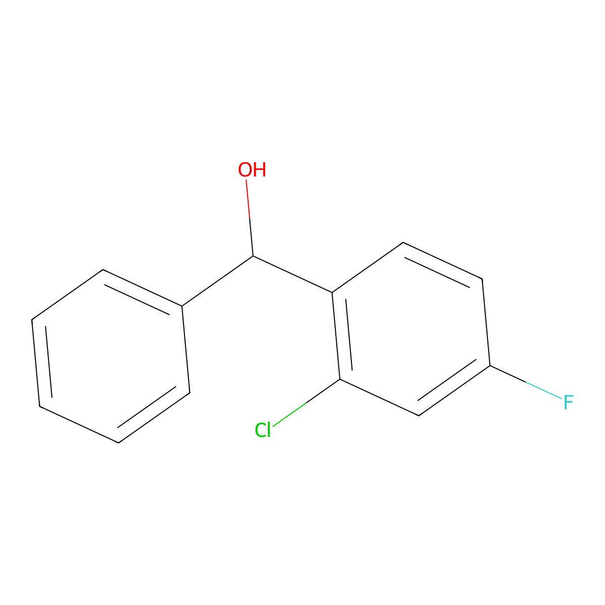 (2-Chloro-4-fluorophenyl)(phenyl)methanol molecular structure, CAS 1094791-43-1