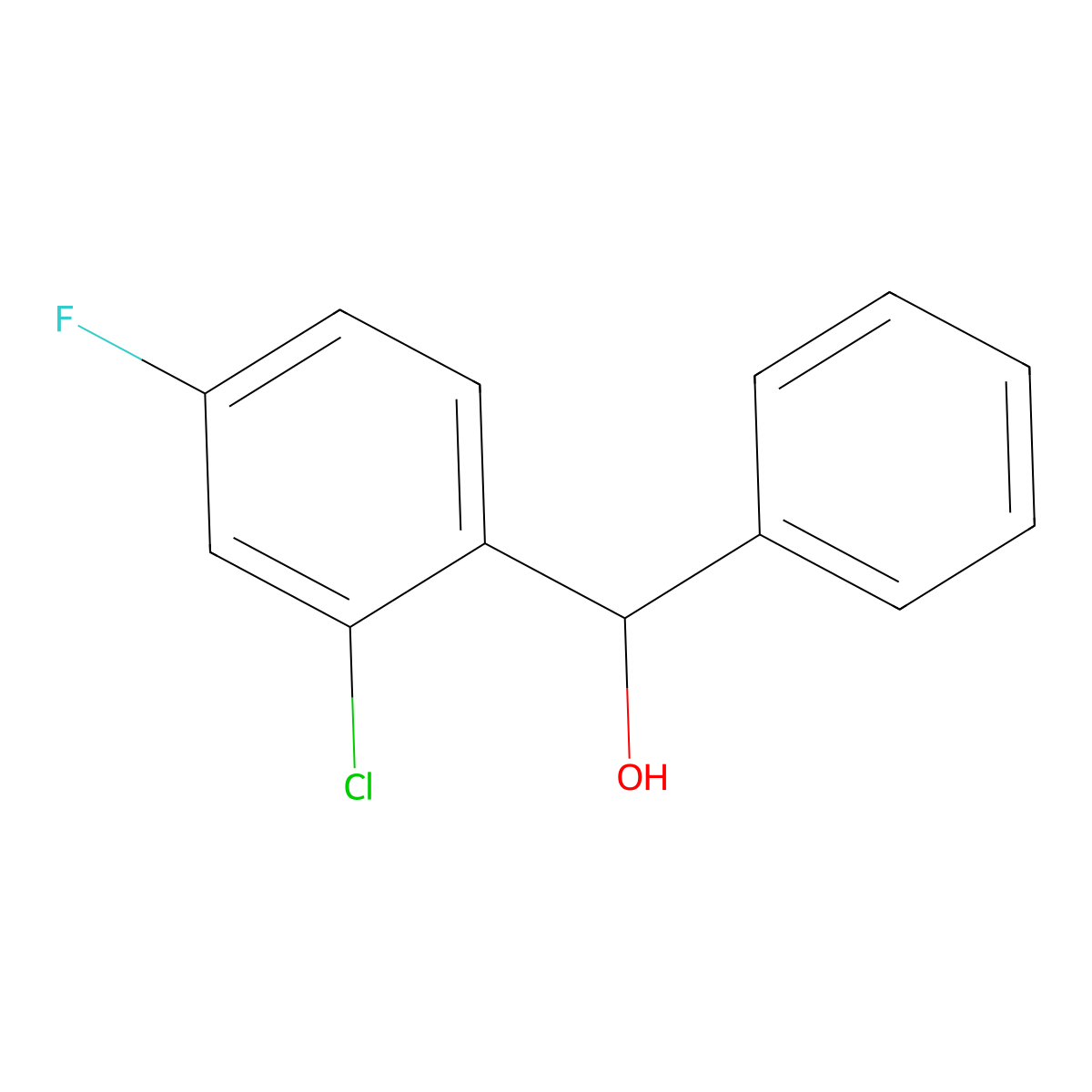 (2-Chloro-4-fluorophenyl)(phenyl)methanol molecular structure, CAS 1094791-43-1