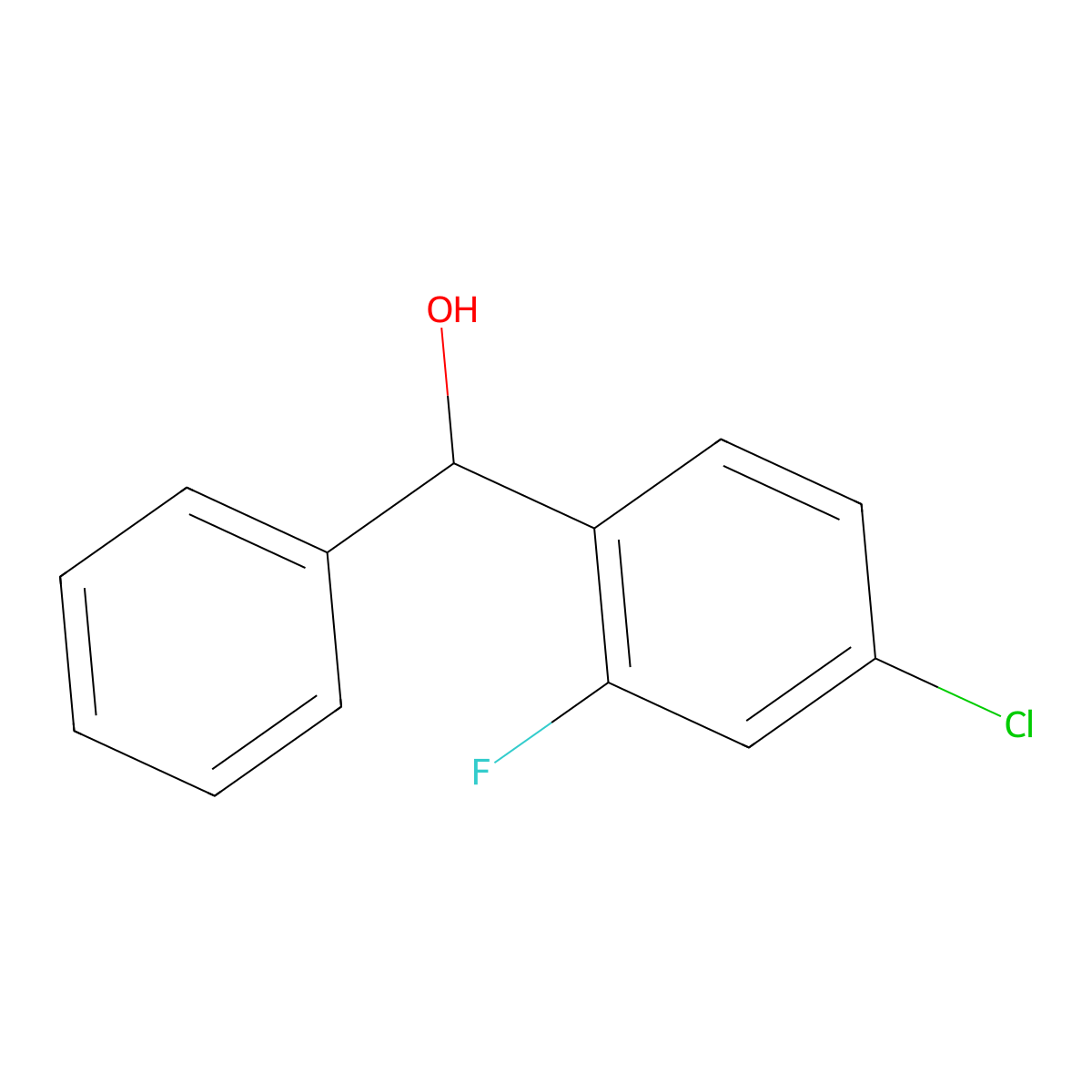 (4-Chloro-2-fluorophenyl)(phenyl)methanol molecular structure, CAS 1094791-44-2