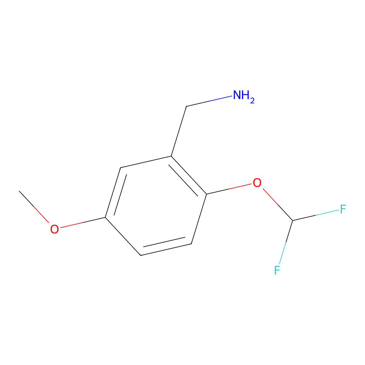[2-(Difluoromethoxy)-5-methoxyphenyl]methanamine molecular structure, CAS 1094792-05-8