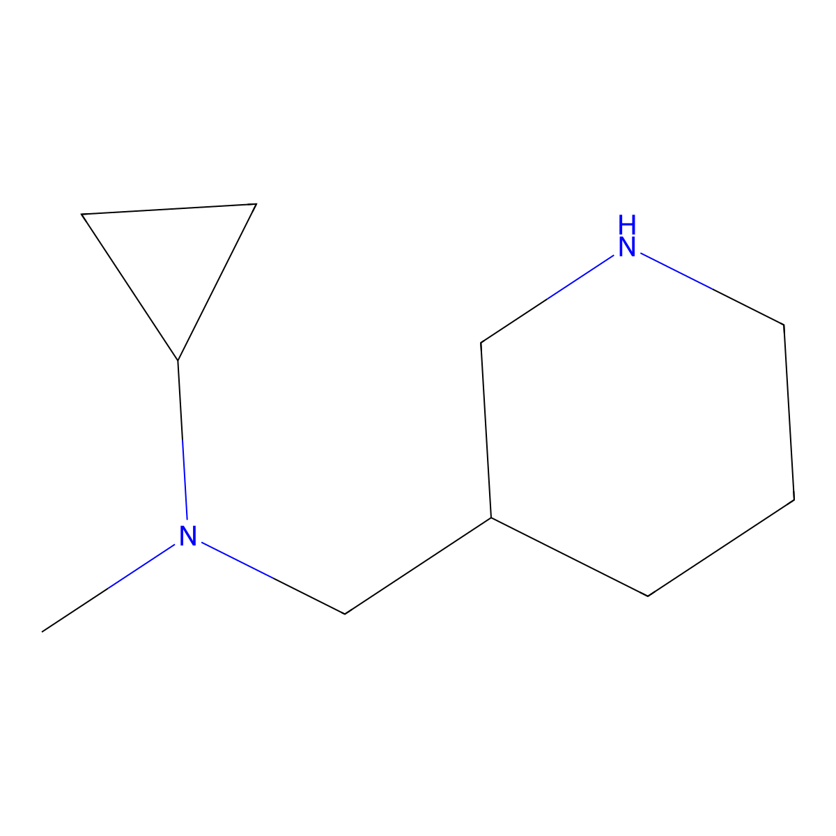 N-methyl-N-(piperidin-3-ylmethyl)cyclopropanamine molecular structure, CAS 1094794-70-3