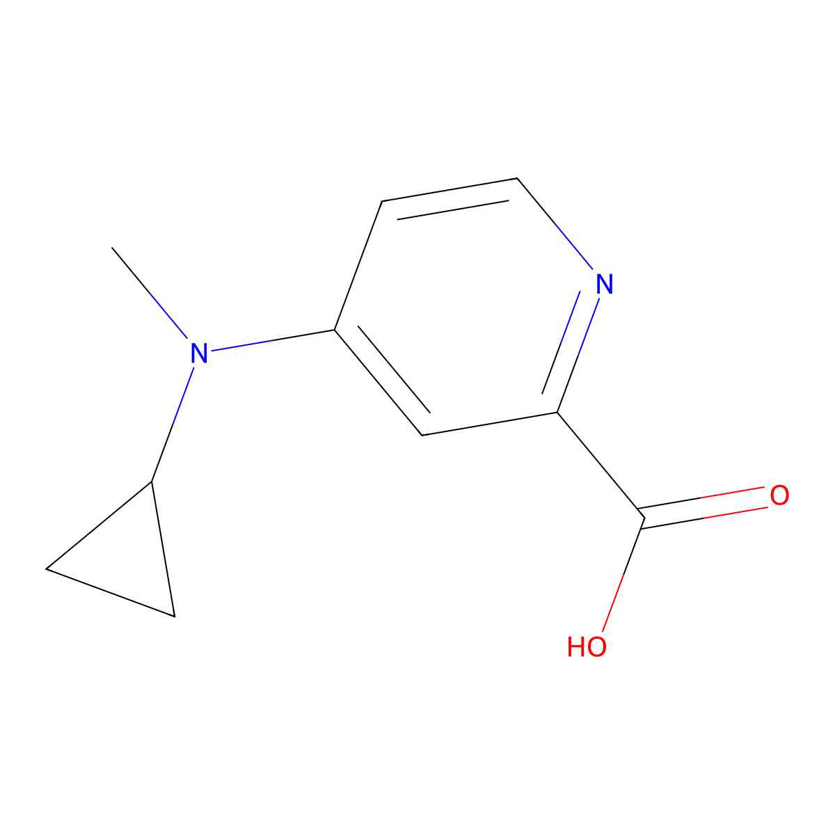 4-[Cyclopropyl(methyl)amino]pyridine-2-carboxylic acid molecular structure, CAS 1094795-00-2