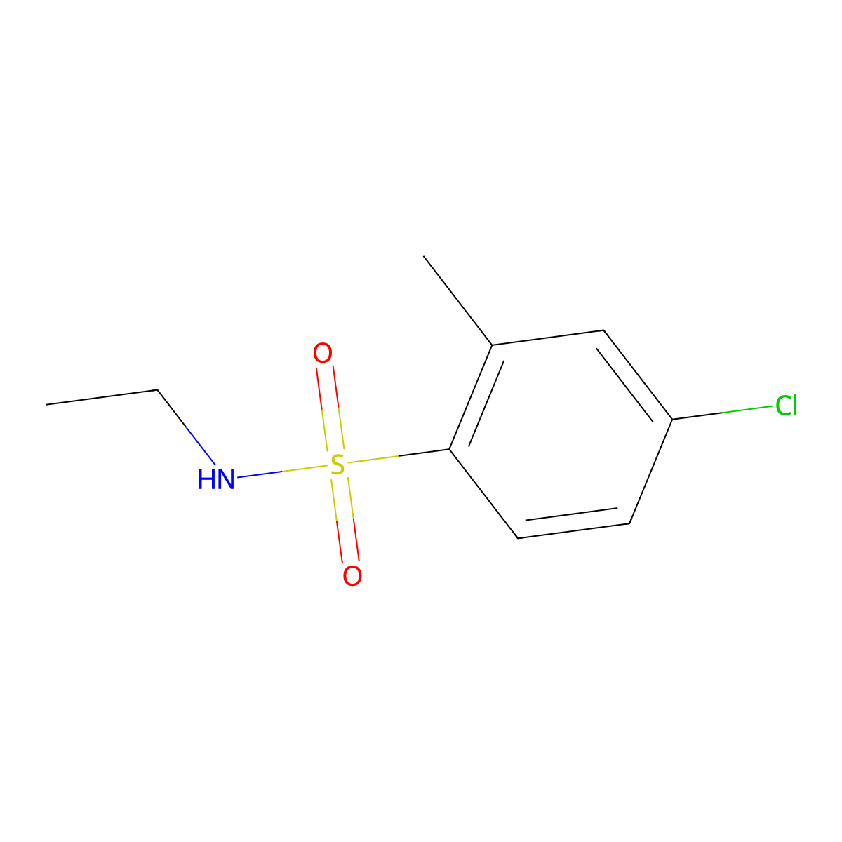 4-Chloro-N-ethyl-2-methylbenzene-1-sulfonamide molecular structure, CAS 1094795-69-3
