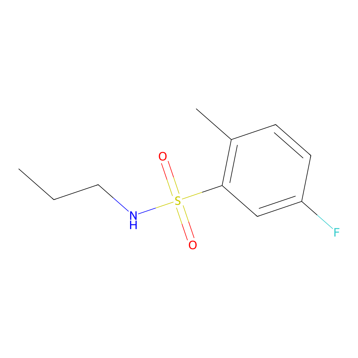 5-fluoro-2-methyl-N-propylbenzenesulfonamide molecular structure, CAS 1094795-76-2
