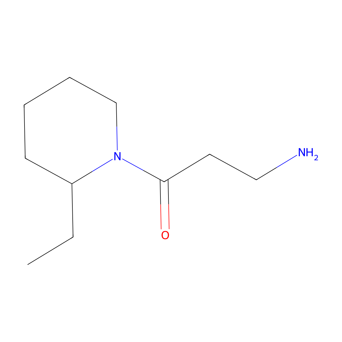 3-Amino-1-(2-ethylpiperidin-1-yl)propan-1-one molecular structure, CAS 1094799-31-1
