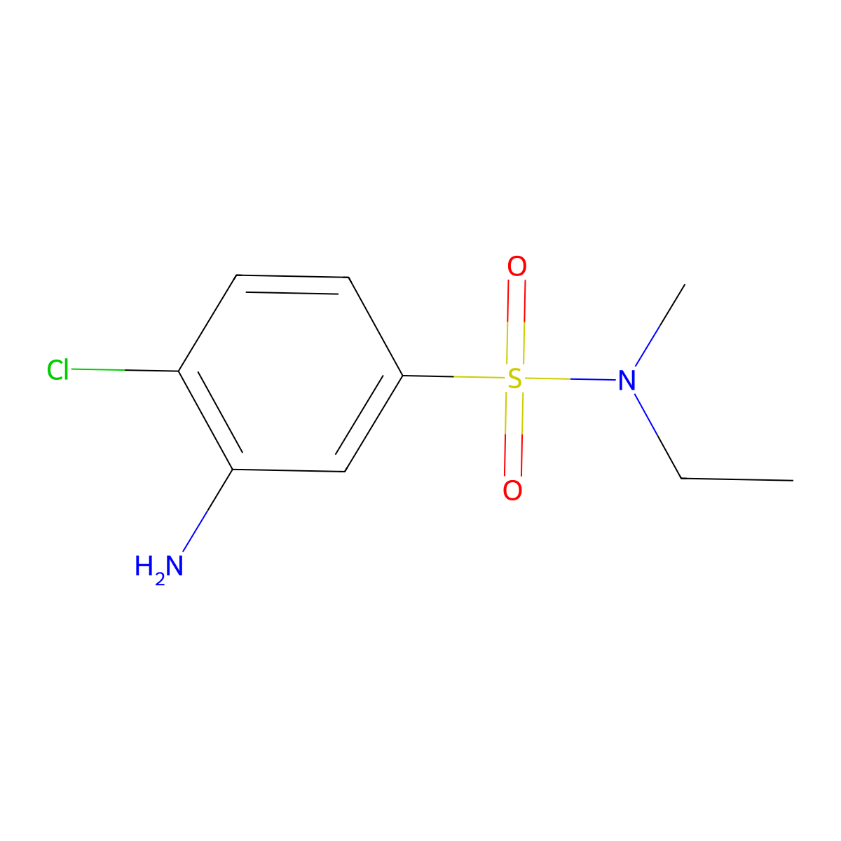 3-amino-4-chloro-N-ethyl-N-methylbenzenesulfonamide molecular structure, CAS 1094801-08-7