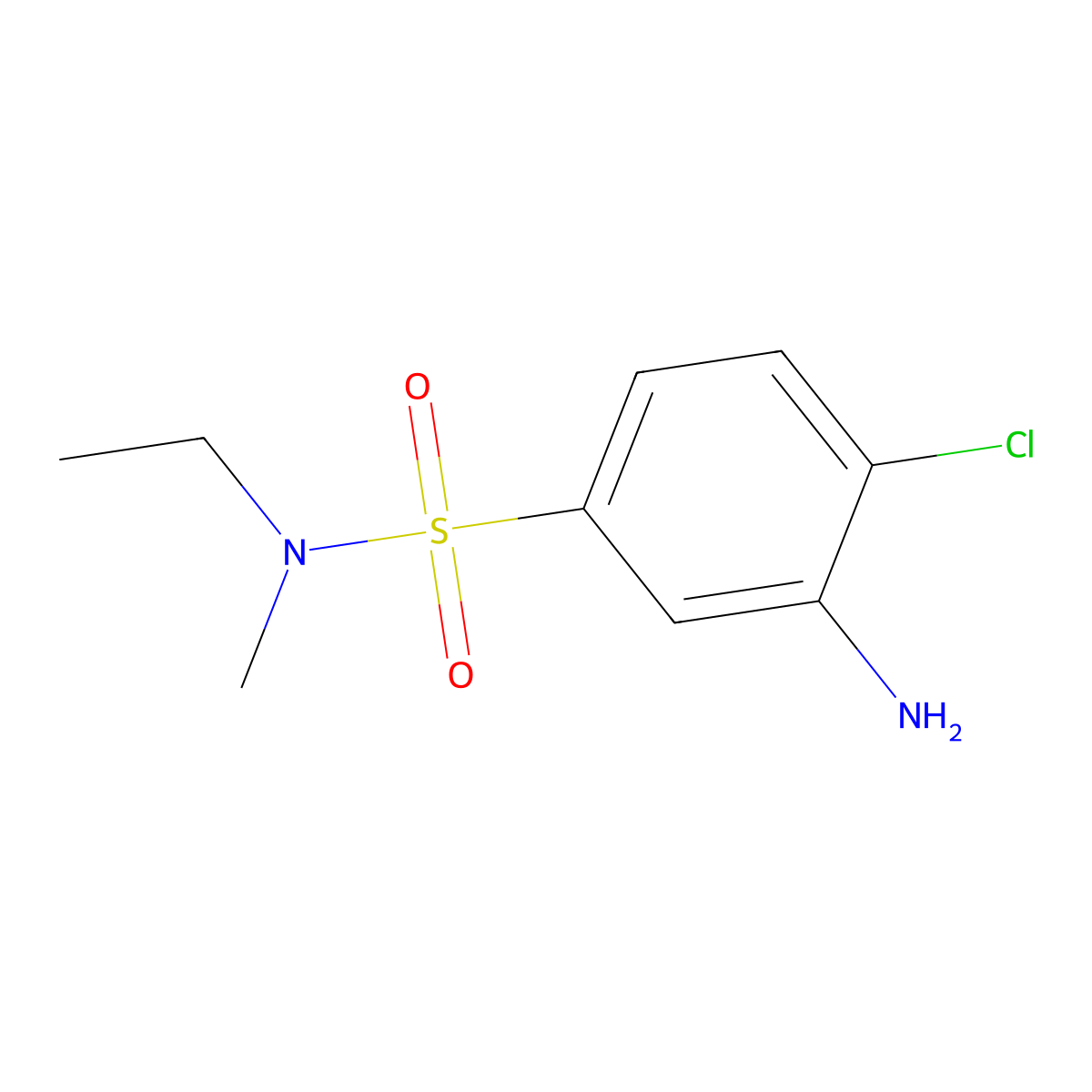 3-amino-4-chloro-N-ethyl-N-methylbenzenesulfonamide molecular structure, CAS 1094801-08-7