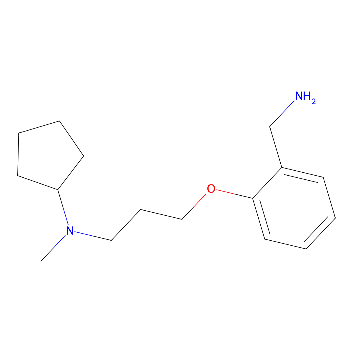 N-{3-[2-(aminomethyl)phenoxy]propyl}-N-methylcyclopentanamine molecular structure, CAS 1094804-69-9