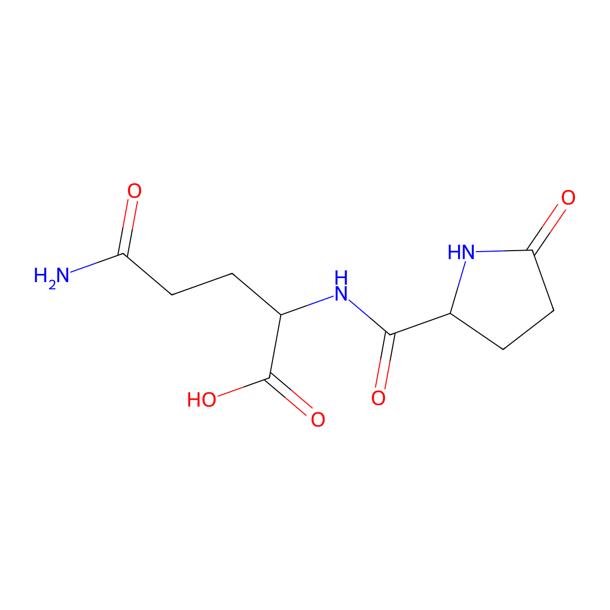 5-oxo-L-prolyl-L-glutamine molecular structure, CAS 109481-23-4