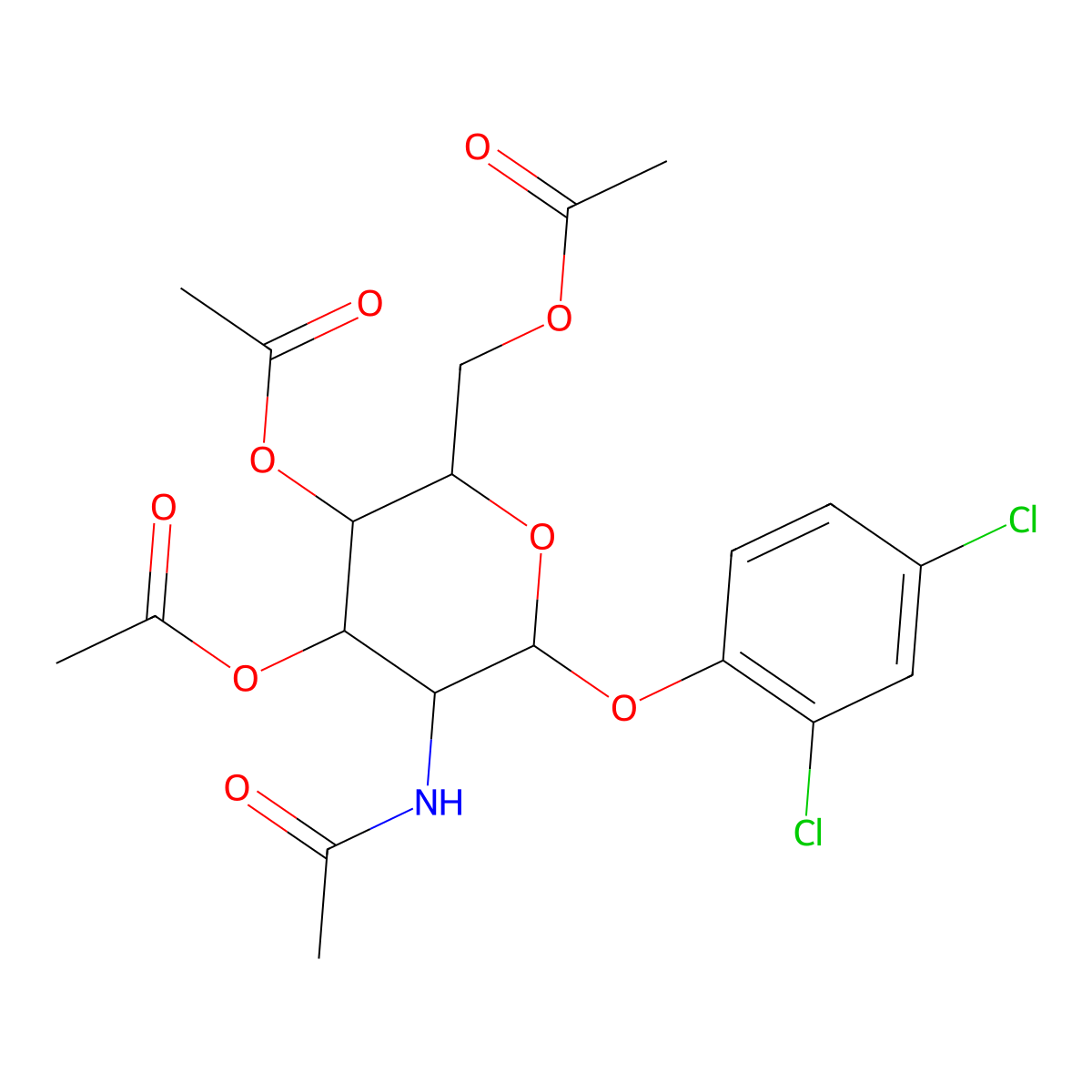 [3,4-Bis(acetyloxy)-6-(2,4-dichlorophenoxy)-5-acetamidooxan-2-yl]methyl acetate molecular structure, CAS 1094811-86-5