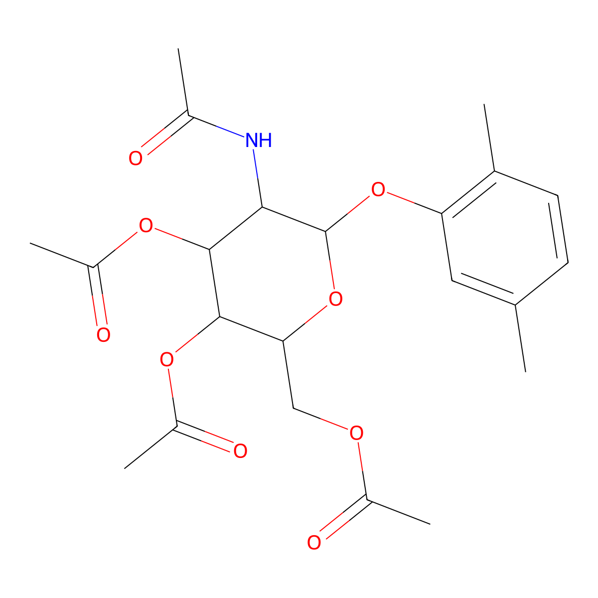 [3,4-Bis(acetyloxy)-6-(2,5-dimethylphenoxy)-5-acetamidooxan-2-yl]methyl acetate molecular structure, CAS 1094812-49-3