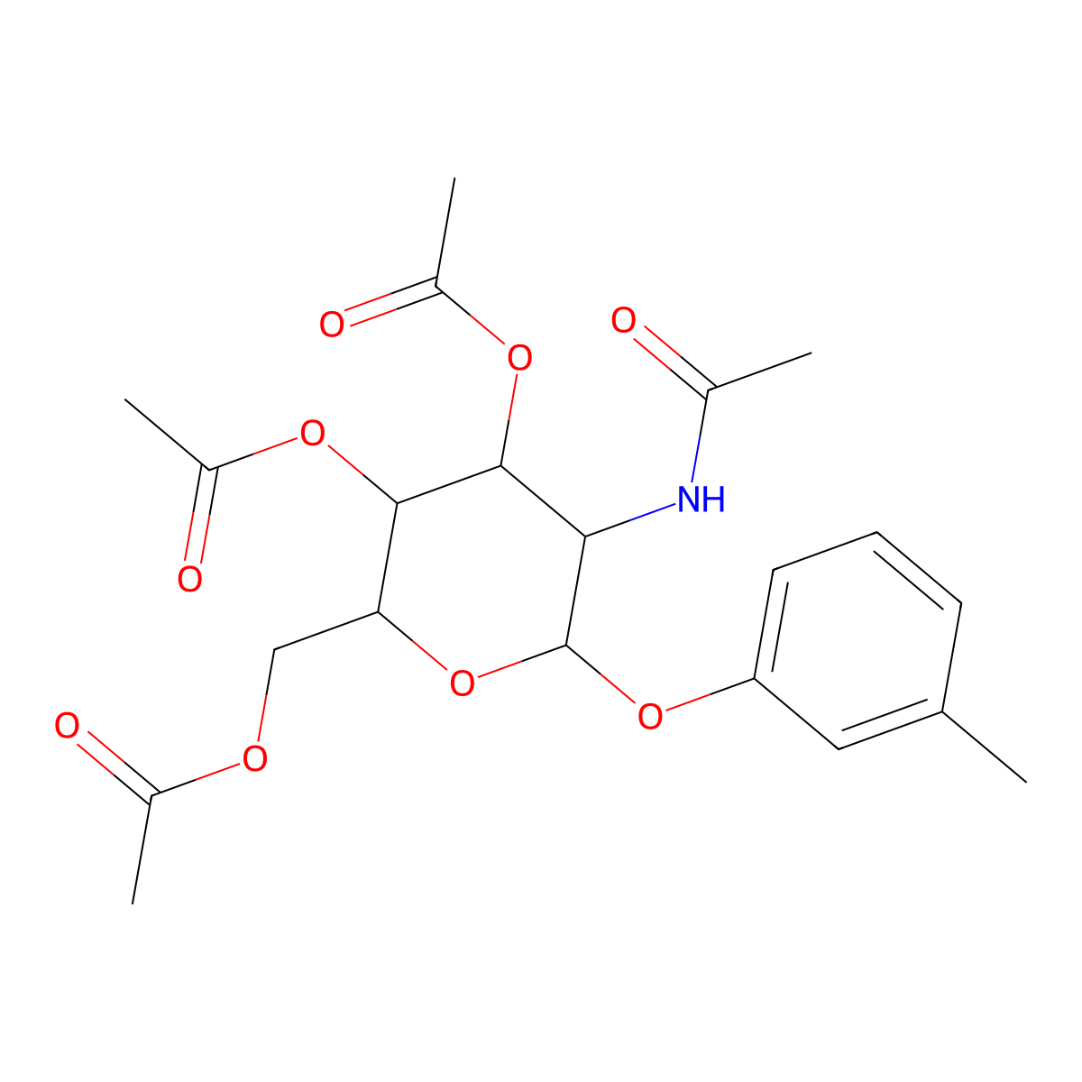 [3,4-Bis(acetyloxy)-5-acetamido-6-(3-methylphenoxy)oxan-2-yl]methyl acetate molecular structure, CAS 1094812-65-3