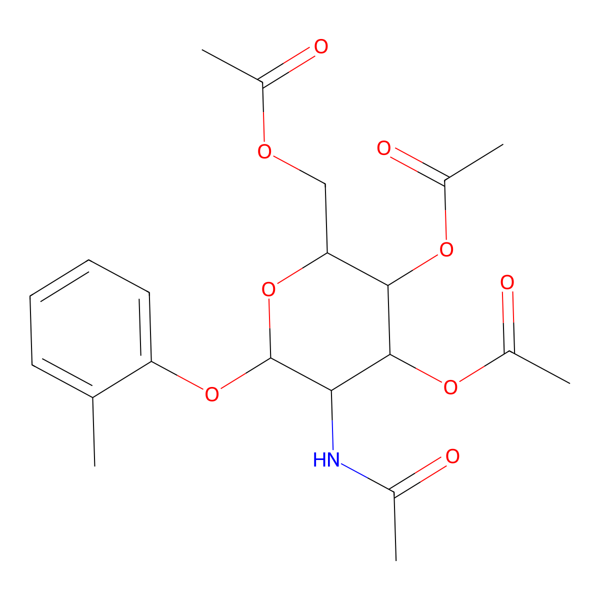 [3,4-Bis(acetyloxy)-5-acetamido-6-(2-methylphenoxy)oxan-2-yl]methyl acetate molecular structure, CAS 1094812-83-5