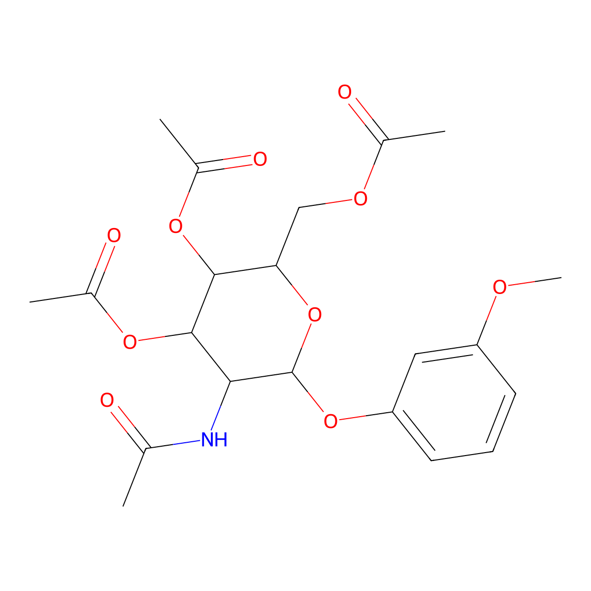 [3,4-Bis(acetyloxy)-5-acetamido-6-(3-methoxyphenoxy)oxan-2-yl]methyl acetate molecular structure, CAS 1094813-54-3
