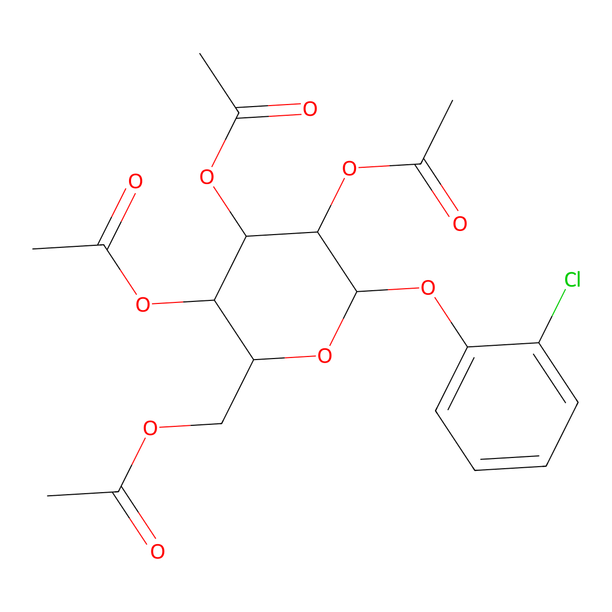 [3,4,5-Tris(acetyloxy)-6-(2-chlorophenoxy)oxan-2-yl]methyl acetate molecular structure, CAS 1094814-87-5