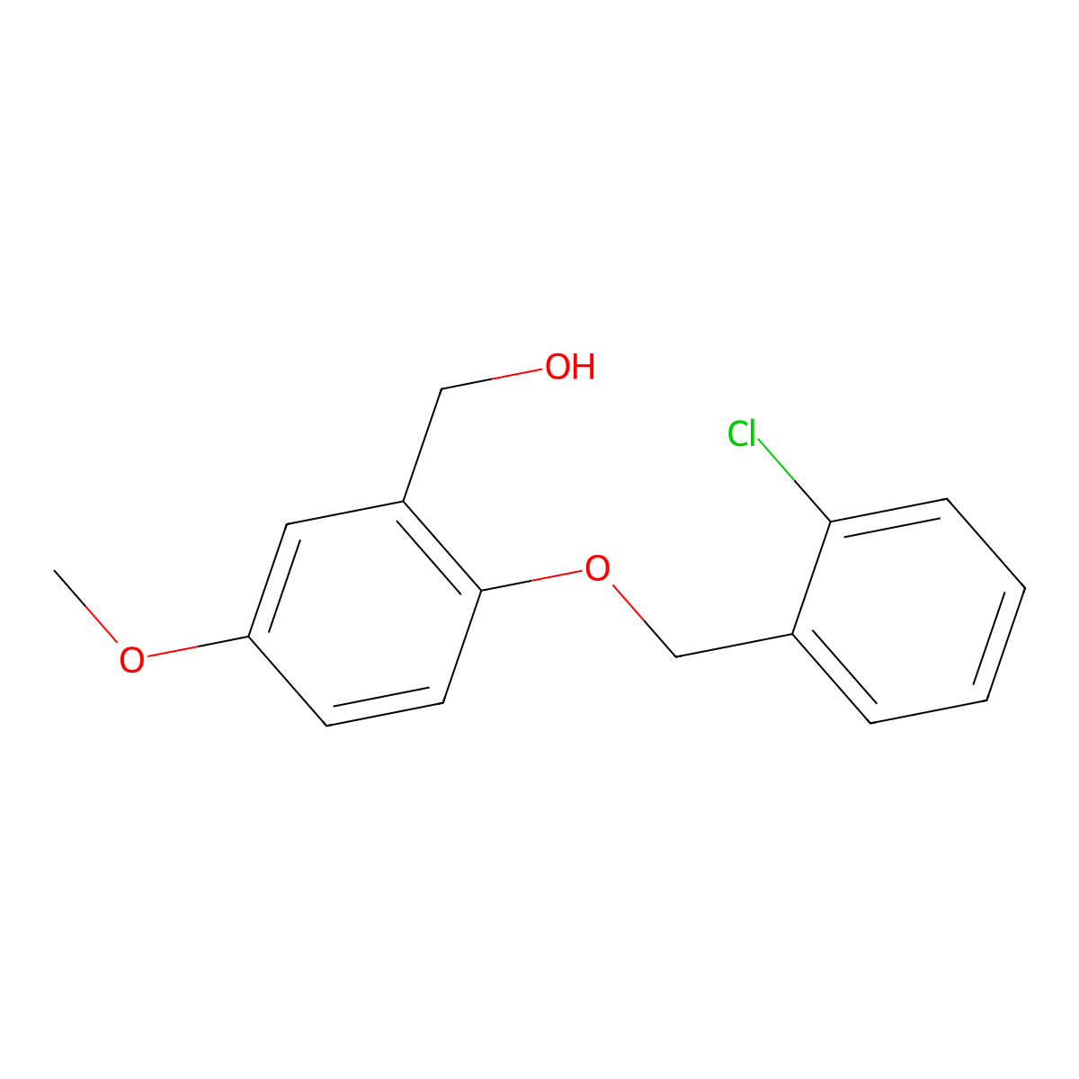 2-[(2-Chlorophenyl)methoxy]-5-methoxybenzenemethanol molecular structure, CAS 1094817-32-9
