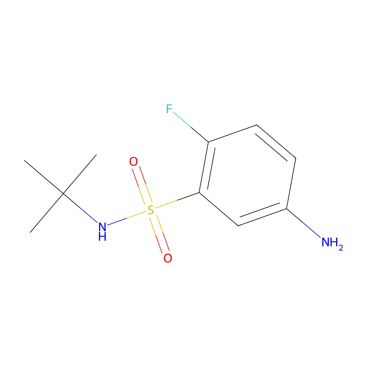 5-amino-N-tert-butyl-2-fluorobenzene-1-sulfonamide molecular structure, CAS 1094822-19-1