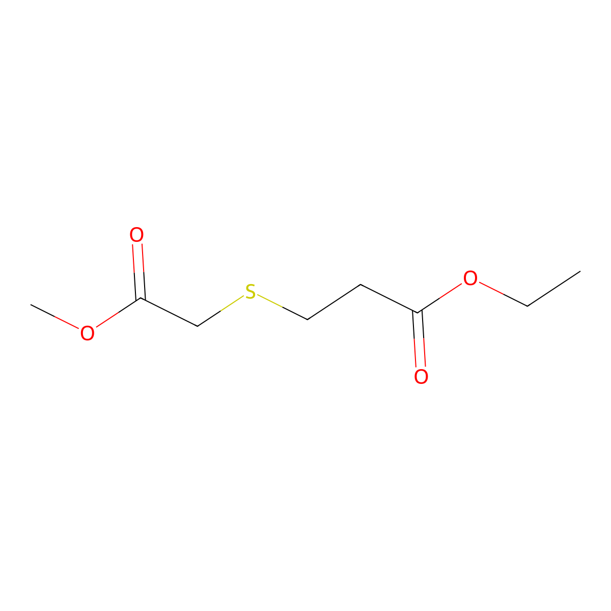 Ethyl 3-((2-methoxy-2-oxoethyl)thio)propanoate molecular structure, CAS 109483-00-3