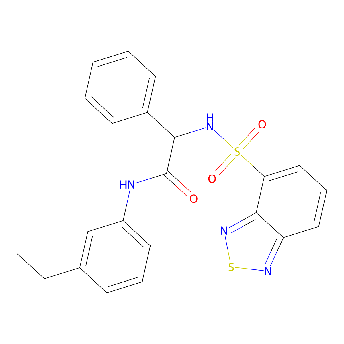 2-[(2,1,3-benzothiadiazol-4-ylsulfonyl)amino]-N-(3-ethylphenyl)-2-phenylacetamide molecular structure, CAS 1094841-44-7
