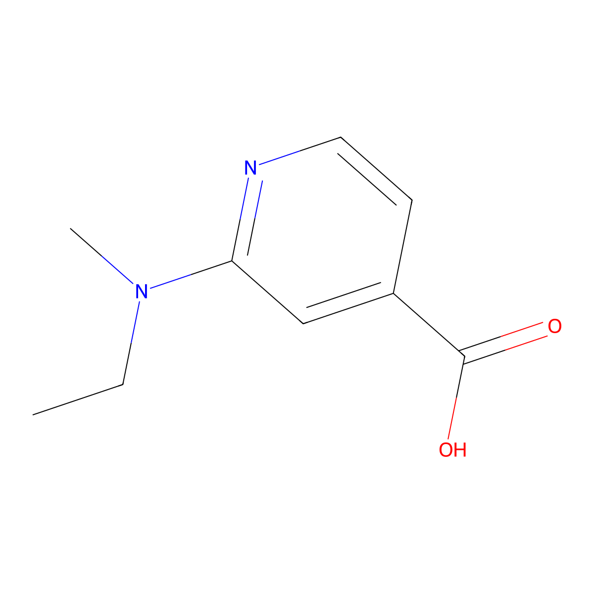 2-[Ethyl(methyl)amino]pyridine-4-carboxylic acid molecular structure, CAS 1094841-51-6