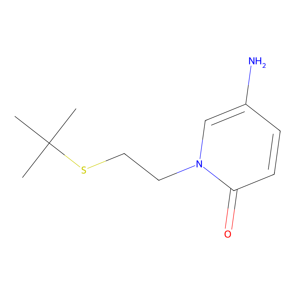 5-Amino-1-(2-(tert-butylthio)ethyl)pyridin-2(1h)-one molecular structure, CAS 1094842-58-6