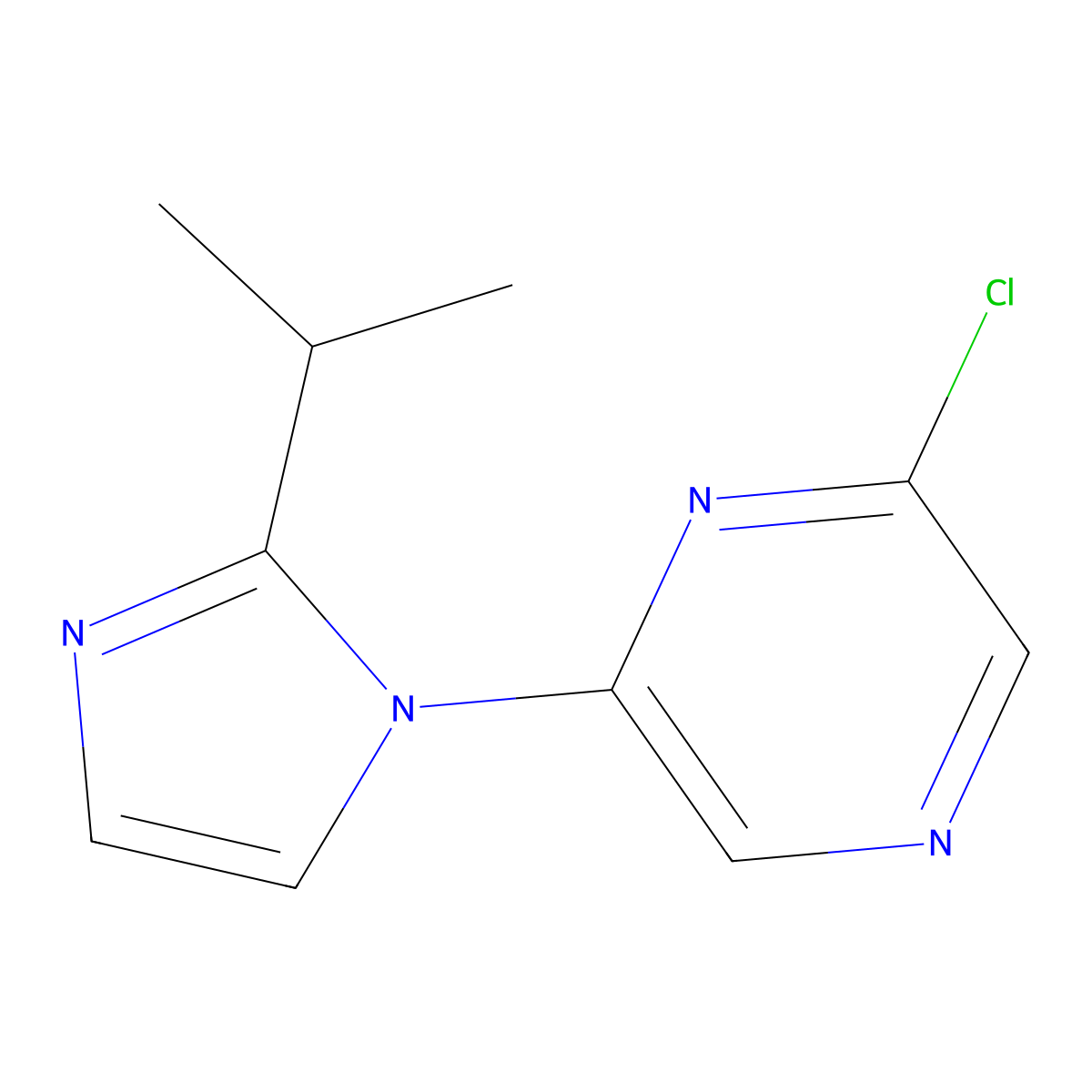 2-Chloro-6-(2-isopropyl-1H-imidazol-1-yl)pyrazine molecular structure, CAS 1094842-75-7