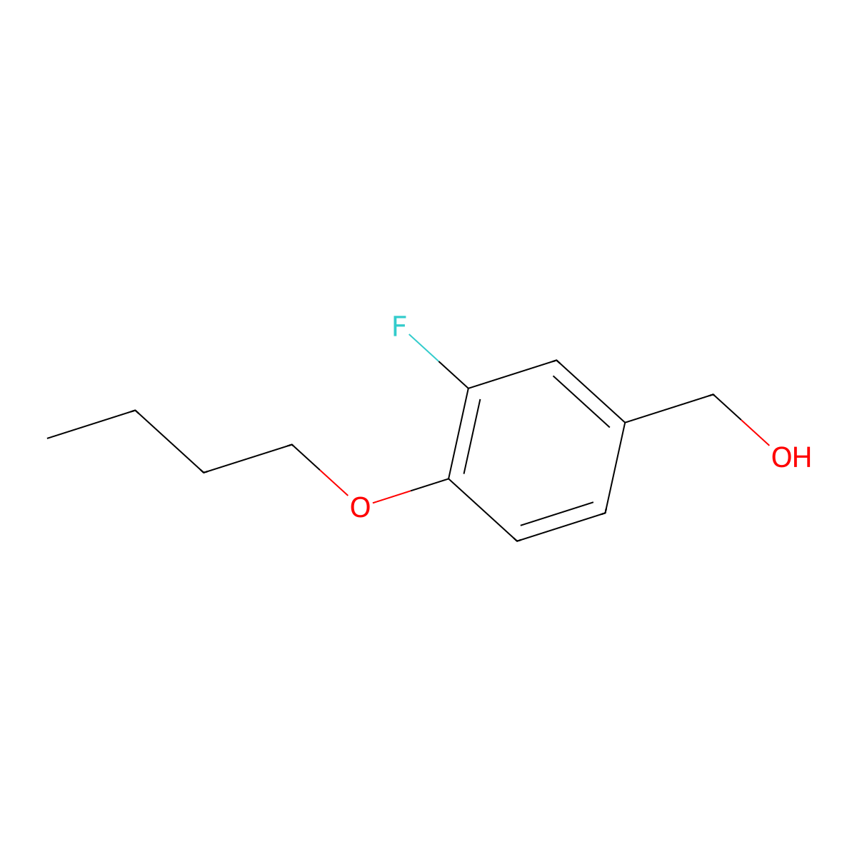 (4-Butoxy-3-fluorophenyl)methanol molecular structure, CAS 1094848-59-5