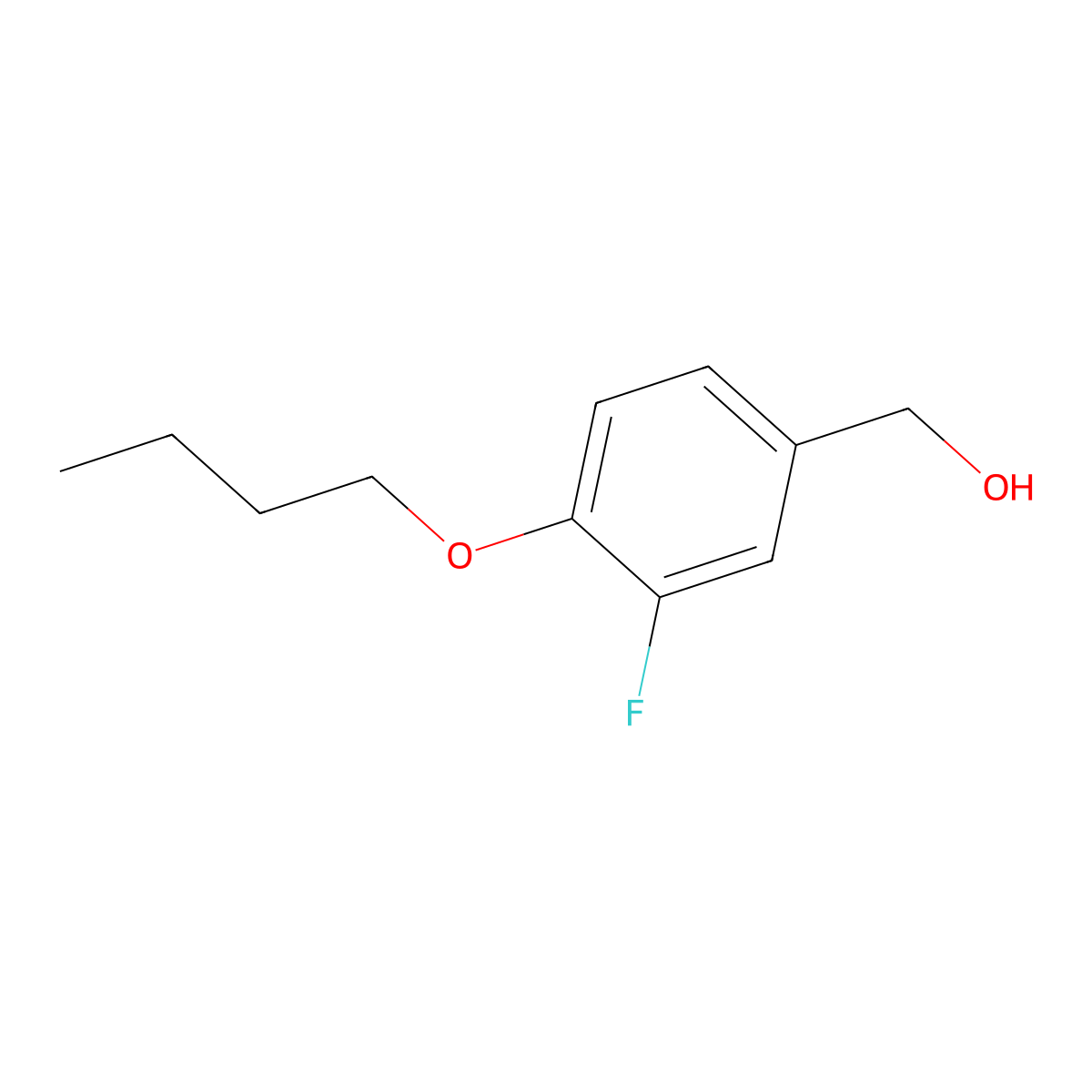 (4-Butoxy-3-fluorophenyl)methanol molecular structure, CAS 1094848-59-5