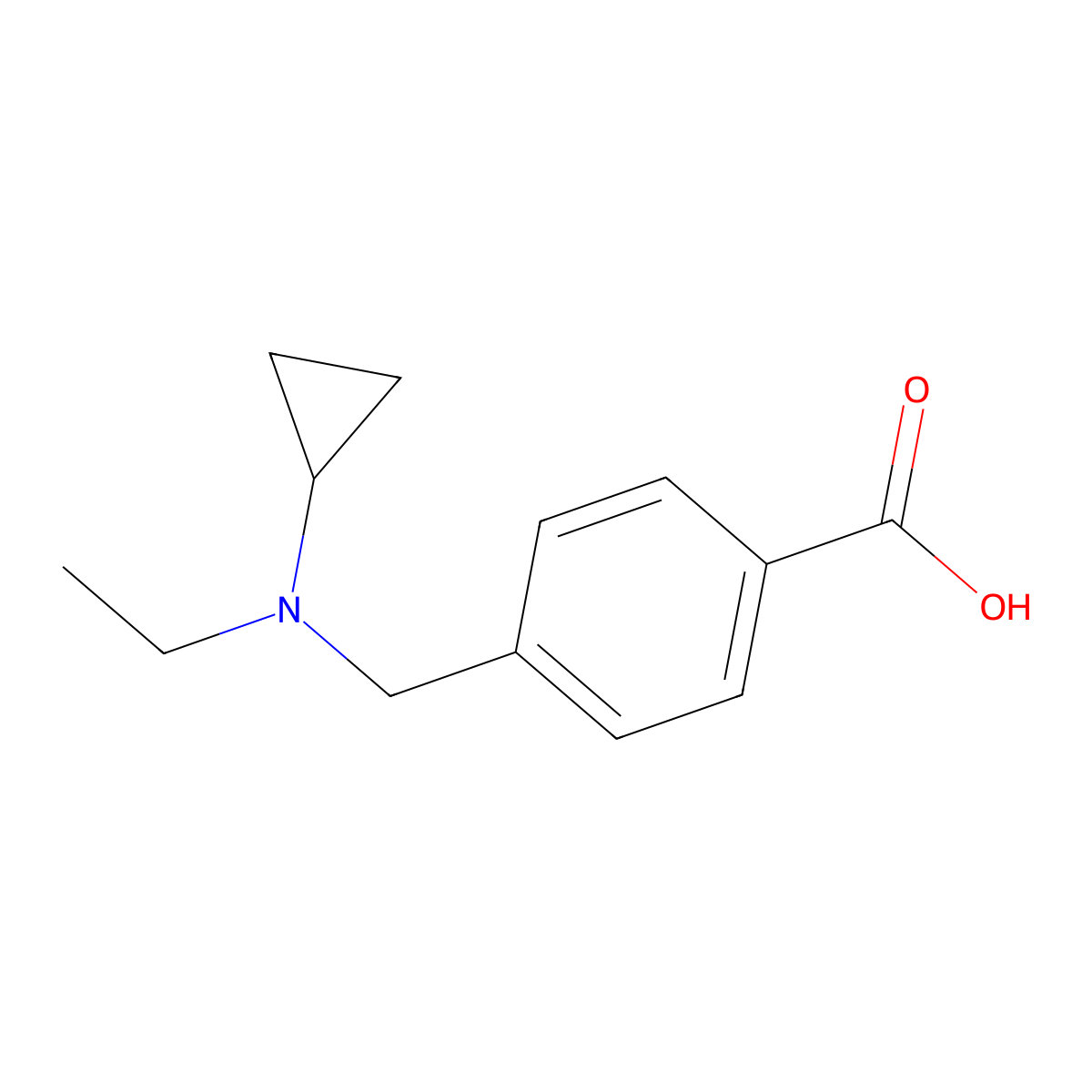 4-{[Cyclopropyl(ethyl)amino]methyl}benzoic acid molecular structure, CAS 1094850-51-7