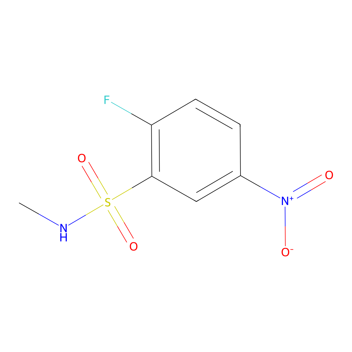 2-fluoro-N-methyl-5-nitrobenzenesulfonamide molecular structure, CAS 1094853-29-8
