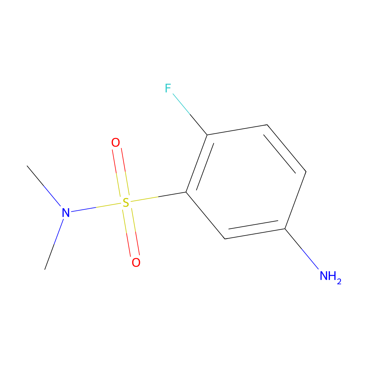 5-amino-2-fluoro-N,N-dimethylbenzene-1-sulfonamide molecular structure, CAS 1094853-59-4