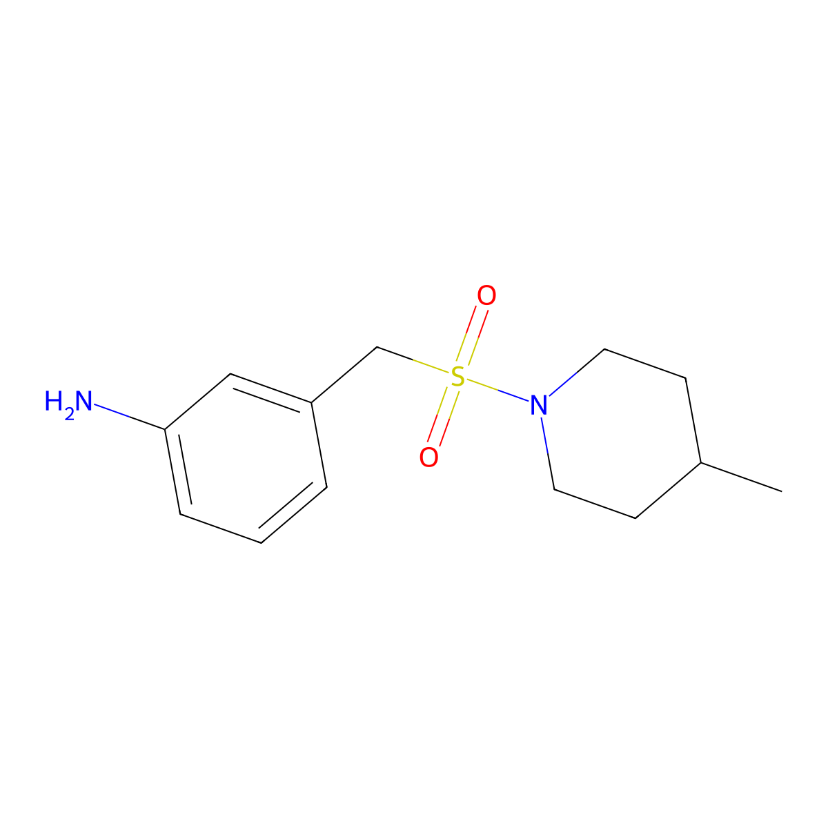3-(((4-Methylpiperidin-1-yl)sulfonyl)methyl)aniline molecular structure, CAS 1094853-89-0