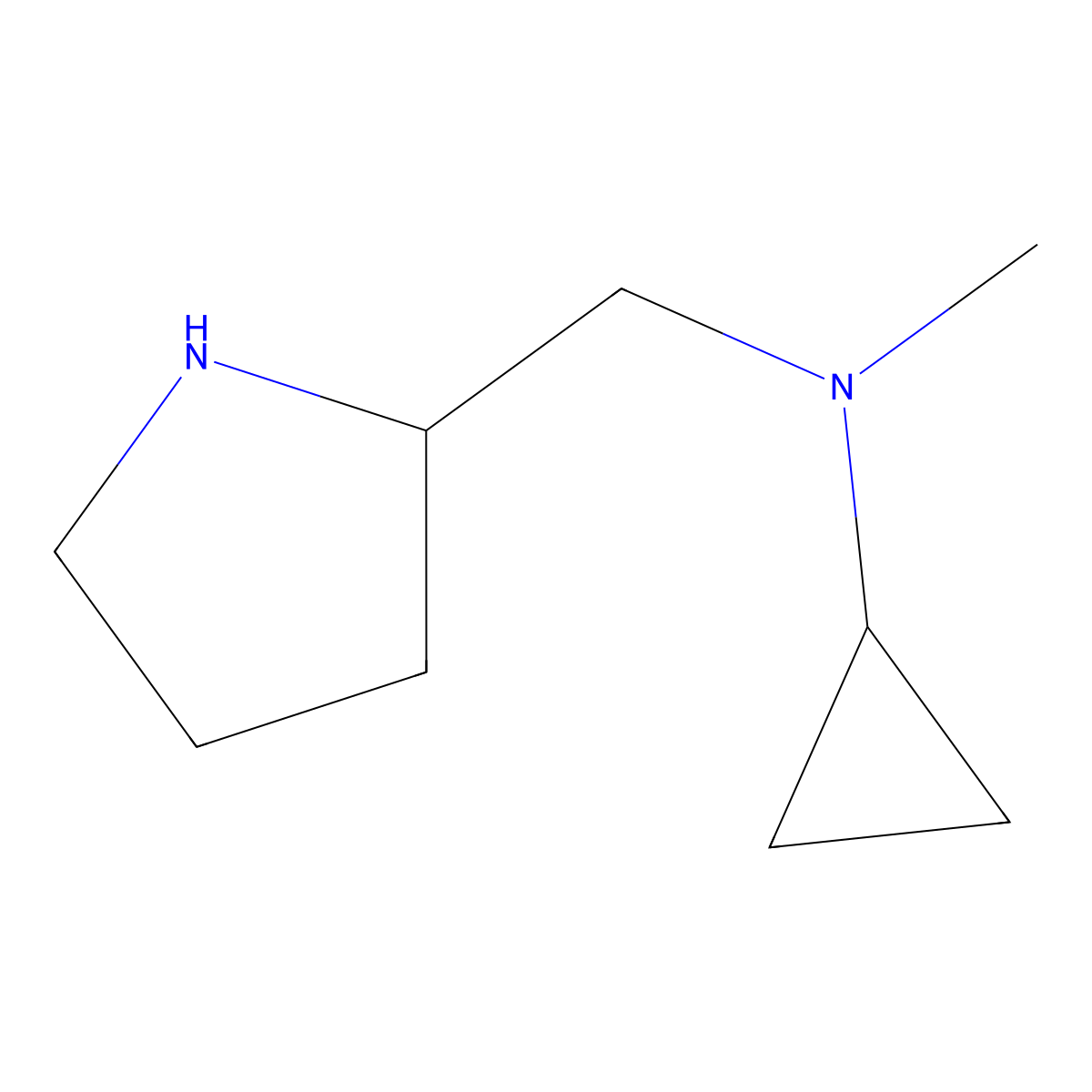 N-methyl-N-(pyrrolidin-2-ylmethyl)cyclopropanamine molecular structure, CAS 1094856-92-4