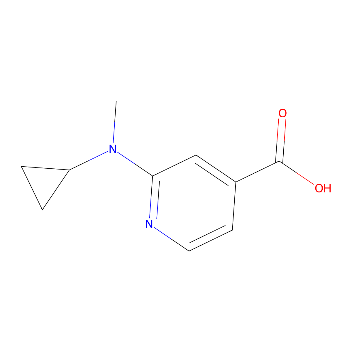 2-[Cyclopropyl(methyl)amino]pyridine-4-carboxylic acid molecular structure, CAS 1094857-23-4