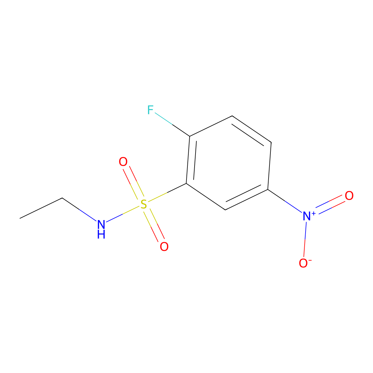 N-ethyl-2-fluoro-5-nitrobenzenesulfonamide molecular structure, CAS 1094858-93-1