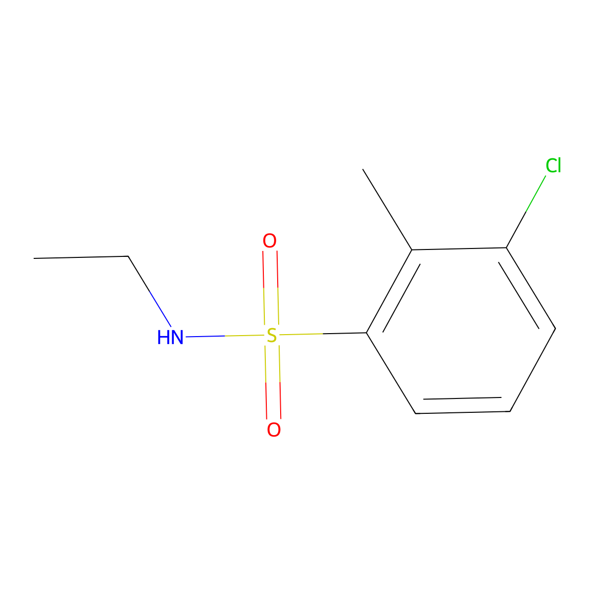 3-Chloro-N-ethyl-2-methylbenzene-1-sulfonamide molecular structure, CAS 1094858-95-3