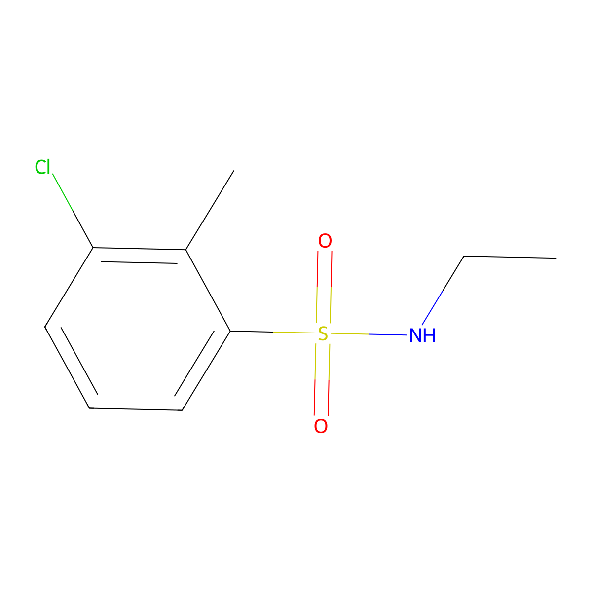 3-Chloro-N-ethyl-2-methylbenzene-1-sulfonamide molecular structure, CAS 1094858-95-3