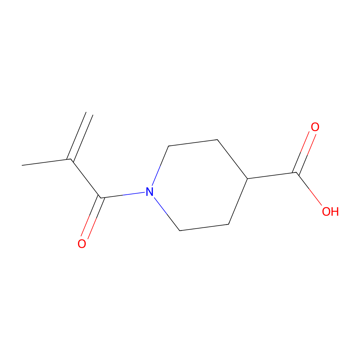 1-(2-Methylprop-2-enoyl)piperidine-4-carboxylic acid molecular structure, CAS 109486-00-2