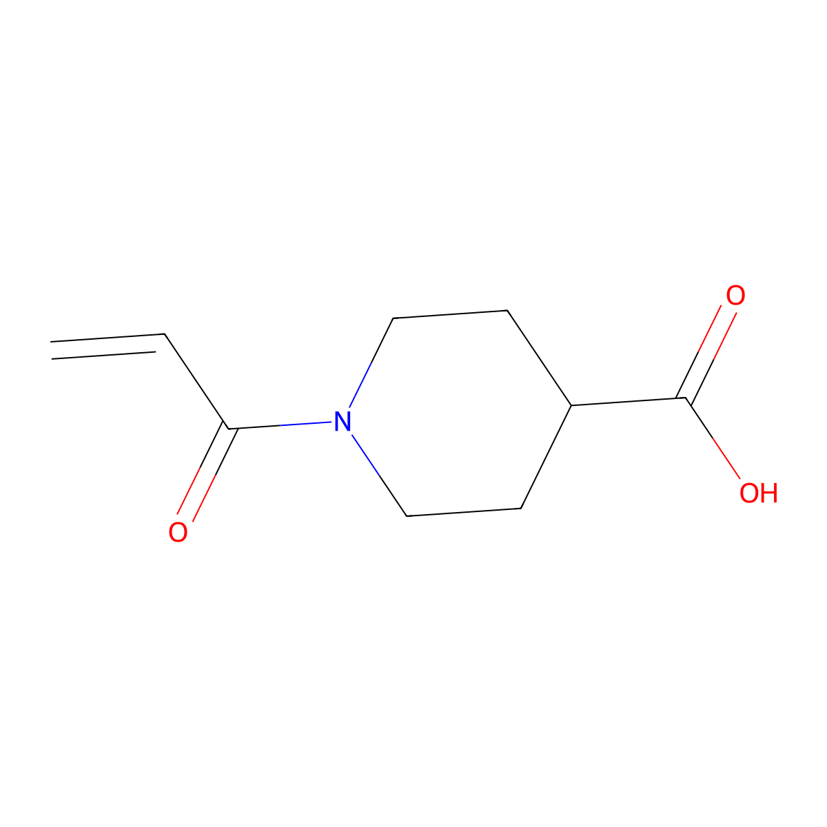 1-Acryloylpiperidine-4-carboxylic acid molecular structure, CAS 109486-01-3