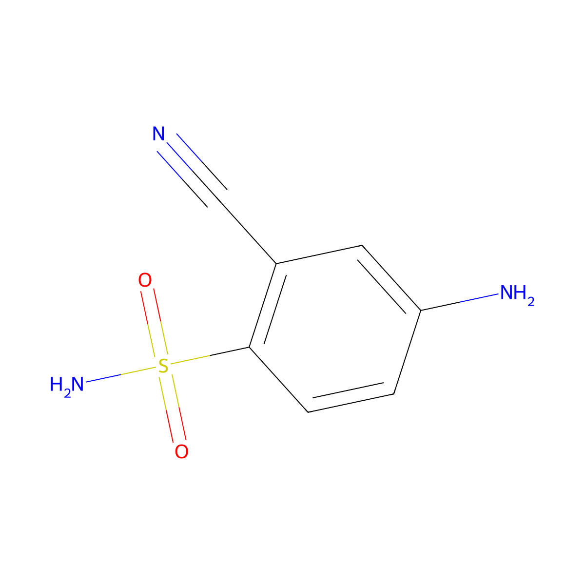 4-Amino-2-cyanobenzene-1-sulfonamide molecular structure, CAS 1094862-58-4