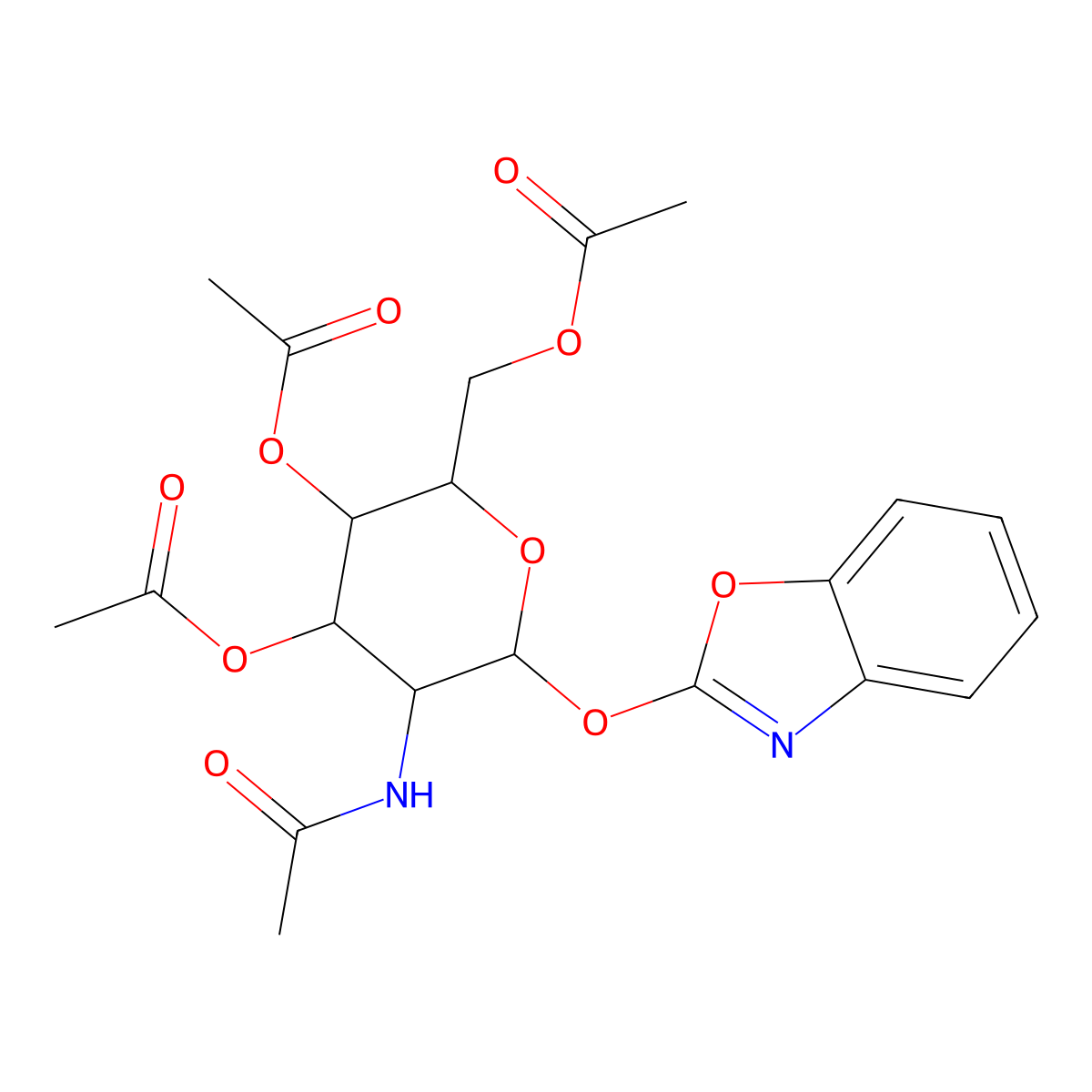 [5-Acetamido-3,4-diacetyloxy-6-(1,3-benzoxazol-2-yloxy)oxan-2-yl]methyl acetate molecular structure, CAS 1094864-19-3