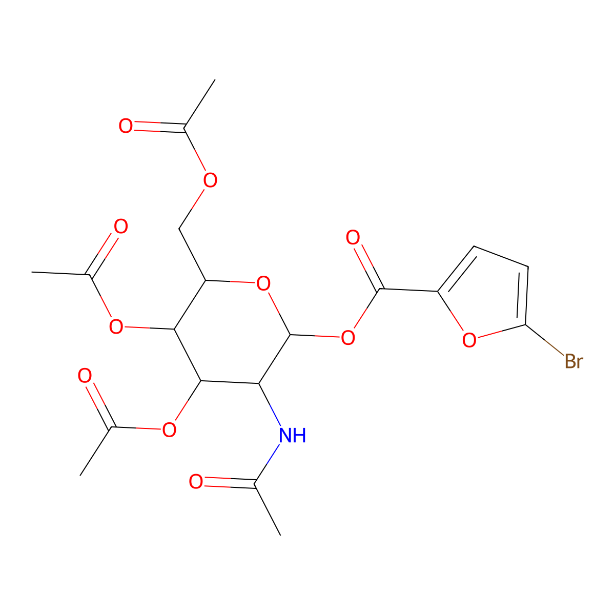 [3-Acetamido-4,5-diacetyloxy-6-(acetyloxymethyl)oxan-2-yl] 5-bromofuran-2-carboxylate molecular structure, CAS 1094864-24-0