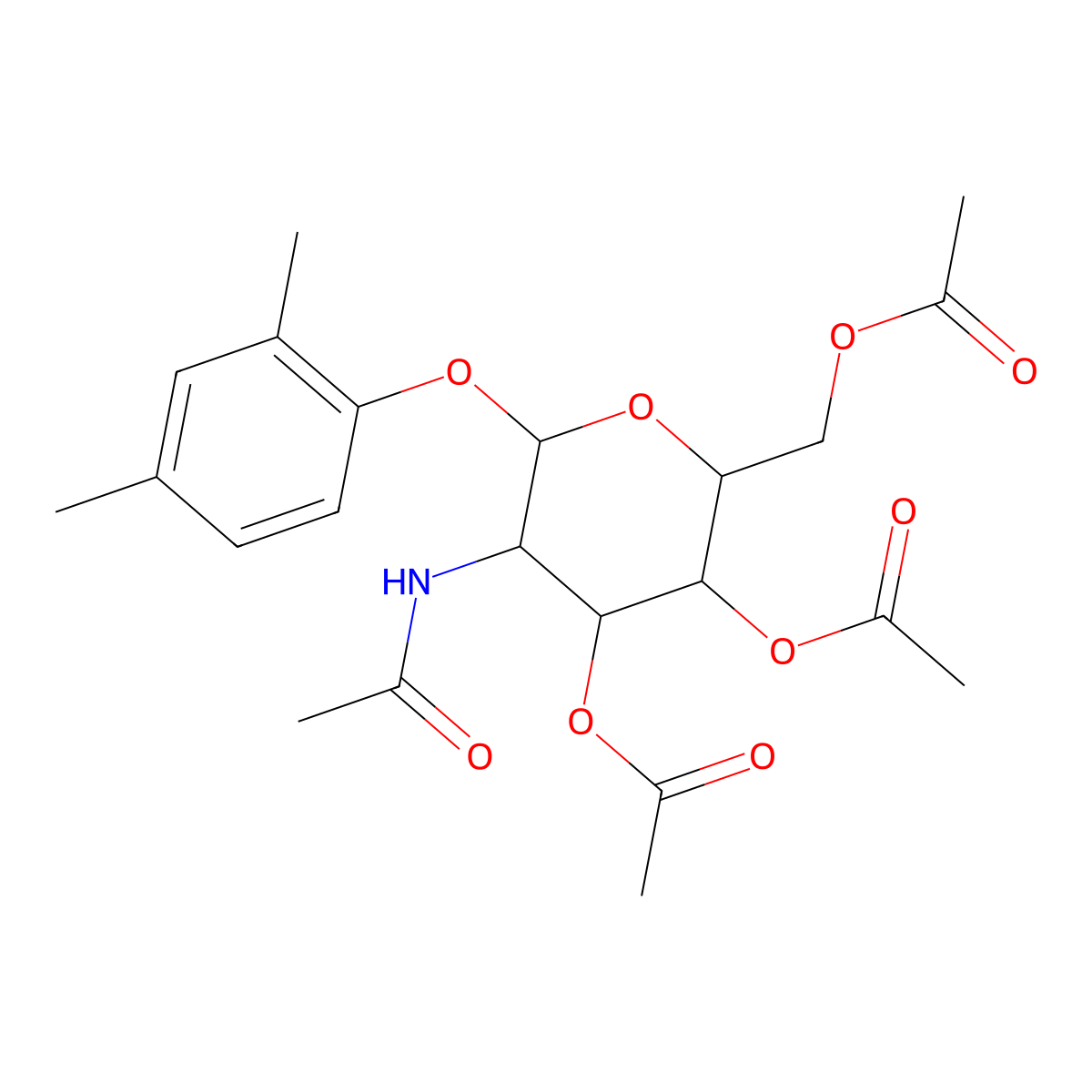 [3,4-Bis(acetyloxy)-6-(2,4-dimethylphenoxy)-5-acetamidooxan-2-yl]methyl acetate molecular structure, CAS 1094865-29-8