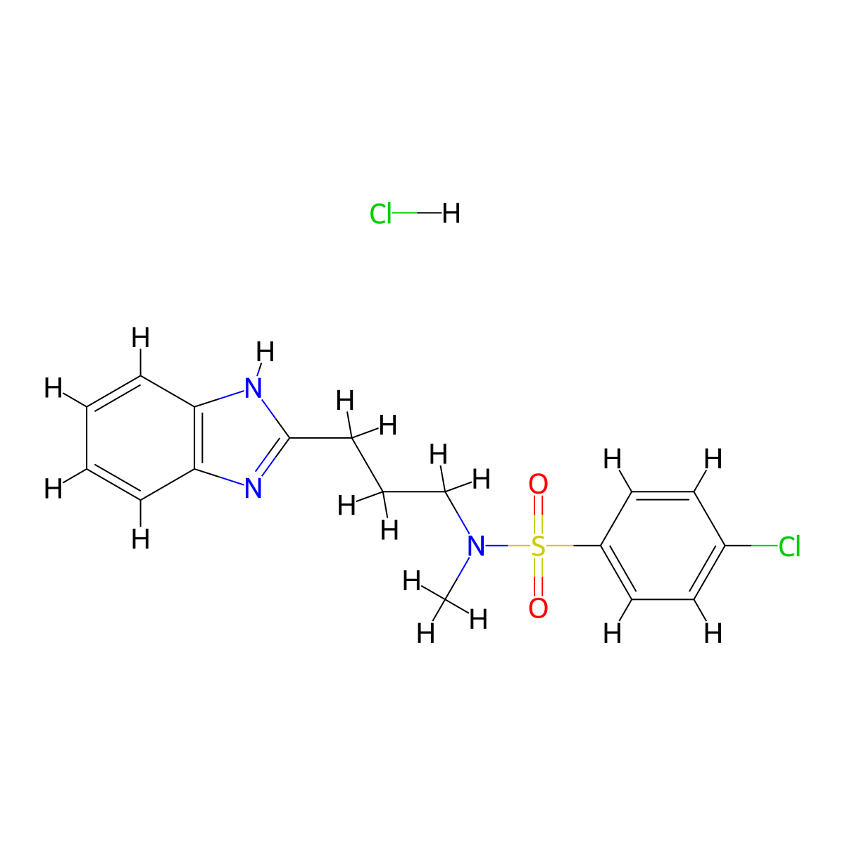 (3-Benzimidazol-2-ylpropyl)[(4-chlorophenyl)sulfonyl]methylamine, chloride molecular structure, CAS 1094876-59-1