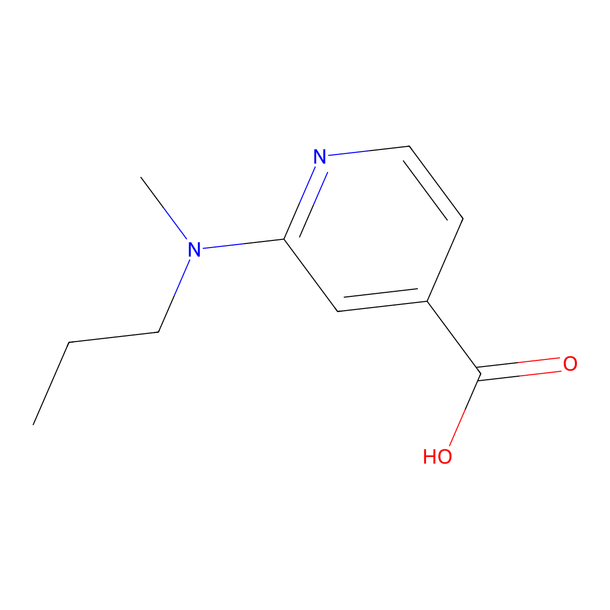2-[Methyl(propyl)amino]pyridine-4-carboxylic acid molecular structure, CAS 1094879-28-3